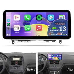 4+64G 12,3" Apple Carplay Autoradio NTG 4.0 Für Mercedes Benz C Klasse W204 S204