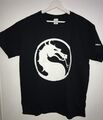 H75✪ Herren T-Shirt Mortal Kombat X Shirt Logoprint Fanshirt schwarz weiß Gr. L