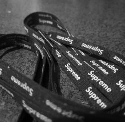 supreme black laces shoelaces Nike Air Force One Paire de lacets