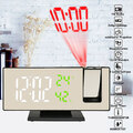 infactory Funk-Wetterstation mit Projektionswecker, Außensensor, USB, schwarz