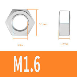 Sechskant-Muttern DIN 934 Edelstahl Rostfrei A2 V2A/A4 M1-M2 M3 M4 M5 M6 Bis M36