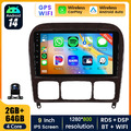64G Android 14 Autoradio CarPlay Kam WiFi FM GPS Navi Für Mercedes S Klasse W220