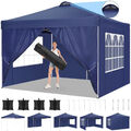 3x3M Pavillon Wasserdicht Pop Up Faltpavillon mit 4 Seitenteilen Gartenpavillon