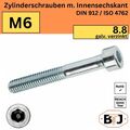 DIN 912 - 8.8 M6 Zylinderschrauben mit Innensechskant-galv. verzi. M6 - ISO 4762