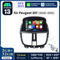 7" CarPlay Android Autoradio GPS Navigation BT DAB+ Für Peugeot 207 CC 2006-2015