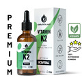 KRÄUTERLAND Vitamin K2 Tropfen 50ml, VEGAN, 99,7% All Trans MK7 (K2VITAL®) Kappa