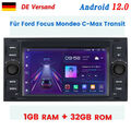 Für Ford Transit Focus C-MAX S-MAX Autoradio GPS Navi WIFI Android12 DAB+ 1+32GB