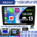 Carplay Autoradio Android13 für Peugeot 407 2004-2011 DAB GPS Navi RDS BT Kamera