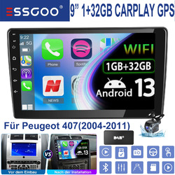 Carplay Autoradio Android13 für Peugeot 407 2004-2011 DAB GPS Navi RDS BT Kamera