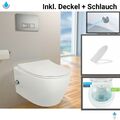 Spülrandloses Taharet Dusch WC inkl. Armatur + Sitz Toilette mit Bidet Funktion