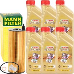 MANN ÖLFILTER + 6L CASTROL EDGE 5W-30 M MOTORÖL geeignet für BMW LONGLIFE LL-04