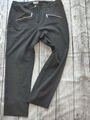 Sheego Stoffhose Hose Gr. 44 bis 50 Schwarz Reißverschluss Tasche (949)