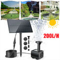 2.5W 200l/h Teichpumpe Solarpumpe Gartenteich Set Pumpenset Springbrunnen Garten