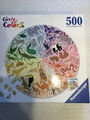 rundes Puzzle 500 Teile gebr. sehr gut Motiv Tiere plus Poster