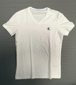 1 CALVIN KLEIN Herren Essential V-Neck T-Shirt Weiß Gr. L - 5% Elastan Shirt