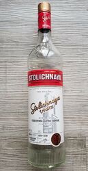 Stolichnaya Vodka Imported Russia Russland 1l 1 Liter Deko Leer