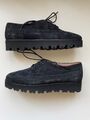 Pretty Loafers Budapester Halbschuhe Gr. 39 dunkelblau marine Plateausohle neu