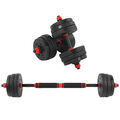 2 in 1 20kg Hantelset Kurzhanteln Krafttraining Langhantel Dumbbell Hantel Home