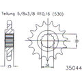 Zahnrad Ritzel 17Z Teilung 530 front sprocket 17tooth pitch für: MZ/MUZ 1000 MZ1