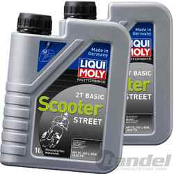 2x LIQUI MOLY 1L MOTORBIKE 2T BASIC SCOTER STREET MOTORROLLER ROLLER MOTORÖL