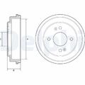 DELPHI BREMSTROMMEL TROMMELBREMSE für KIA 4019242