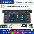 Autoradio DAB+ Carplay Android 13 GPS RDS Kam Für BMW 3er E46 318 320 325 MG ZT