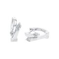 Amor Creolen 925 Sterling Silber Damen Ohrschmuck, mit Zirkonia synth., 1,2 cm,