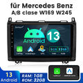 Autoradio Für Mercedes-Benz A B Klasse Vito W169 W639 W245 GPS Navi Android 13.0