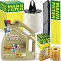 MANN FILTERSET+CASTROL 5W-30 MOTORÖL passend für BMW 1er 3er E81 87 E90 116+316i