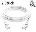 2 Stück 3m Ethernet Kabel Patchkabel Netzwerkkabel LAN Kabel Cat5e RJ45 Silber