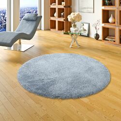 Luxus Hochflor Shaggy Teppich Dream Blau Rund