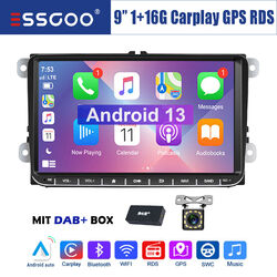 DAB+ Android 13 Autoradio Carplay GPS Navi Kam Für VW GOLF 5 6 Touran Polo Caddy