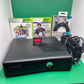 Top Microsoft XBox 360 Slim S Konsole Set 4GB Model 1439 schwarz 2 Spiele