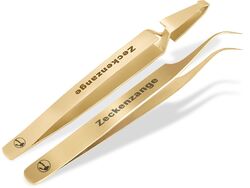 Edelstahl Zeckenentferner Set Zeckenpinzette und Kreuz Zeckenzange Goldfarben