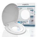 Duroplast WC-Sitz | Family Toilettendeckel Absenkautomatik | Kindersitz Klositz