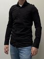 Hemd Herren Marvelis Body fit Slim Fit Gr. 38 / Gr. S Schwarz