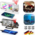 RGB Wecker mit Projektion LED Digital Dimmbar Tischuhr Dual Alarm USB Wecker DE