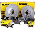 TEXTAR BREMSSCHEIBEN + BELÄGE VORNE + HINTEN für VW GOLF 7 GTI R AUDI S3 LEON 5F