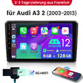 Carplay Android 13 Autoradio GPS 6+128GB RDS Navi USB für Audi A3 S3 RS3 8P 8V 