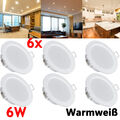 6x LED Einbaustrahler Einbau-Spots ultra-flach 230V Einbau-Leuchten Bad Lampe