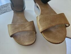 Sandalen  Halbschuhe Gr. 39 schwarz  beige Sommer Offene Schuhe