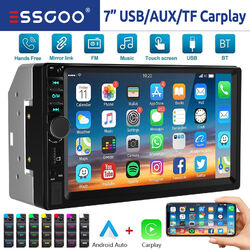 Autoradio Doppel 2 DIN 7 Zoll Apple Carplay Android Auto Bluetooth FM USB AUX TF