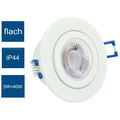 6 x IP44 Bad Einbauleuchte LED Einbaustrahler flach 5W Deckenspot weiß rund 230V