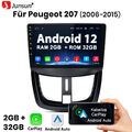 Für Peugeot 207 CC 2006-2015 9"Android 12 Carplay Autoradio GPS Navi WIFI 2+32GB