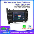 Für Mercedes Benz C-Klasse W203 CLK C209 Autoradio Android 13 GPS NAVI WIFI DAB+