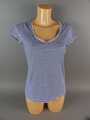 Hugo Boss Damen Shirt Gr. M blau gestreift kurzarm V-Ausschnitt T-Shirt (20753)