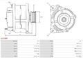 Lichtmaschine mit Riemenscheibe A3139PR AS-PL für RENAULT CLIO III Grandtour