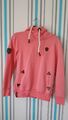 Naketano Hoodie Damen Kapuzenpullover - pink rosa lachs - Größe M Tube Collar