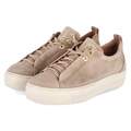 Paul Green Damen Low Sneaker Beige Gold Elastikschnürung Lederfußbett Cupsohle