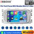 DAB+ Autoradio Android 13 GPS CarPlay Für FORD Focus MK2 Mondeo MK4 S C-Max Kuga